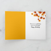 Birthday Black Bear Rolling In Autumn Leaves Kaart (Binnen)