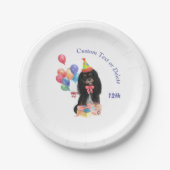 Birthday Black en Tan Cavalier Spaniel Papieren Bordje (Voorkant)