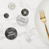 Birthday Black en White Glitter Confetti (Groep)