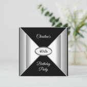 Birthday Black en White Kaart (Staand voorkant)