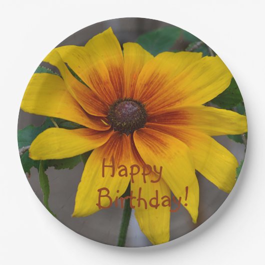 Birthday Black-Eyed Susan Papieren Bordje (Voorkant)