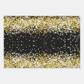 Birthday black gold confetti name inpakpapier vel (Voorkant 2)