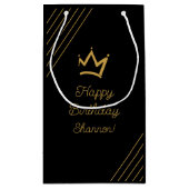 Birthday Black Gold Crown Klein Cadeauzakje (Achterkant)