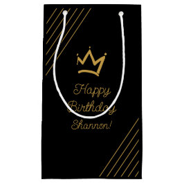 Birthday Black Gold Crown Klein Cadeauzakje