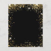 Birthday Black Gold Filoral budget nodigt u uit Flyer (Achterkant)