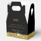 Birthday Black Gold Glitter Confetti Bedankdoosjes (Geopend)