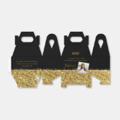 Birthday Black Gold Glitter Confetti Foto F Bedankdoosjes (Uitgevouwen)