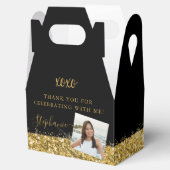Birthday Black Gold Glitter Confetti Foto F Bedankdoosjes (Geopend)