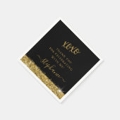 Birthday Black Gold Glitter Confetti Servet (Hoek)