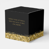 Birthday Black Gold Glitter Confetti Square Bedankdoosjes (Achterkant)