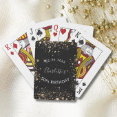 Birthday black gold glitter stofnaam pokerkaarten