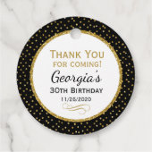 Birthday Black Gold Hartelijk dank voor uw favorie Bedankjes Labels (Achterkant)