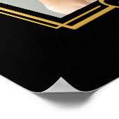 Birthday Black Gold Stars Foto gepersonaliseerd Poster (Hoek)