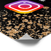 Birthday black gouglitter instagram welkom poster (Hoek)