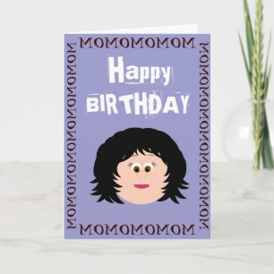 Birthday Black Hair Mam (Daugher) Kaart