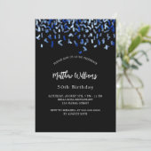 Birthday Black marvy blue confetti Kaart (Staand voorkant)