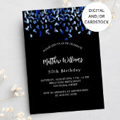 Birthday Black marvy blue confetti Kaart