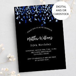 Birthday Black marvy blue confetti Kaart