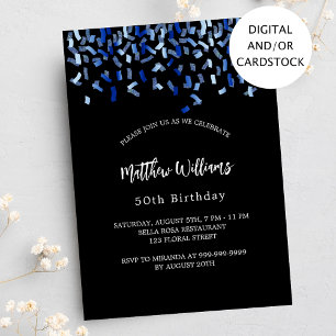 Birthday Black marvy blue confetti Kaart
