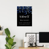 Birthday Black marvy blue welkom Poster (Thuiskantoor)
