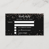 Birthday Black roos Gold glitter RSVP Informatiekaartje (Voorkant)