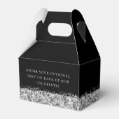 Birthday Black Silver Glitter Confetti Bedankdoosjes (Achterkant)