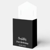 Birthday Black Silver Glitter-naam bedankt Bedankdoosjes (Geopend)