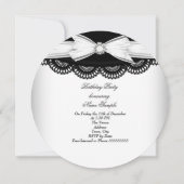 Birthday Black White Lace Diamond Top 2 Kaart (Achterkant)