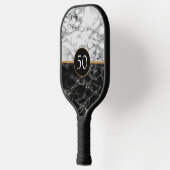Birthday Black White marble Pickleball Paddle Gift (Links)