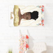 Birthday, Black Woman, Whimsical Gold Spandoek (Insitu)