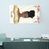 Birthday, Black Woman, Whimsical Gold Spandoek (Beurs)