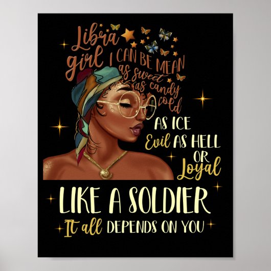 Birthday Black Women Libra Girl 23 september Poster (Voorkant)