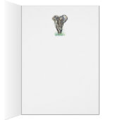 Birthday Blank Waterverf Elephant Animal art (Binnen (Rechts))