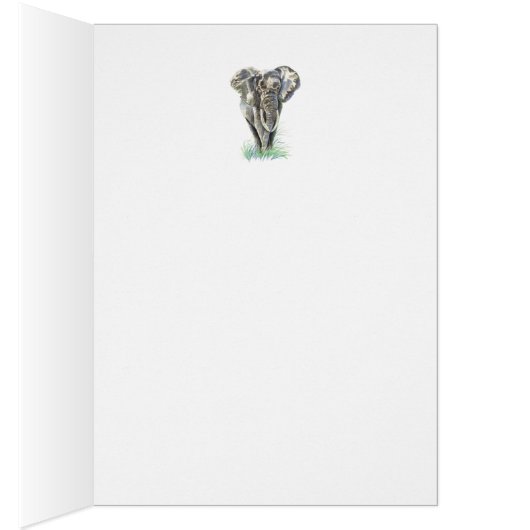 Birthday Blank Waterverf Elephant Animal art (Binnen (Rechts))