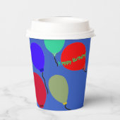 Birthday Blast Off Green Robot ballonnen Papieren Bekers (Achterkant)