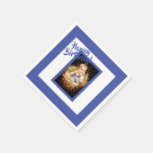 Birthday blauwe foto servetten (Hoek)