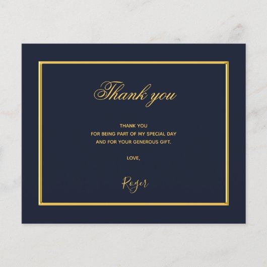 Birthday blauwe goudfoto bedankt jullie budget flyer (Voorkant)