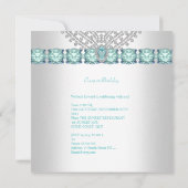 Birthday BLAUWGROEN BLUE Silver White Diamond Kaart (Achterkant)