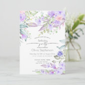 Birthday | Bleek Levenaar Floral Kaart (Staand voorkant)