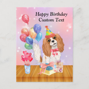 Birthday Blenheim Cavalier King Charles Spaniel Briefkaart