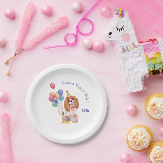 Birthday Blenheim Cavalier King Charles Spaniel Papieren Bordje (Feest)