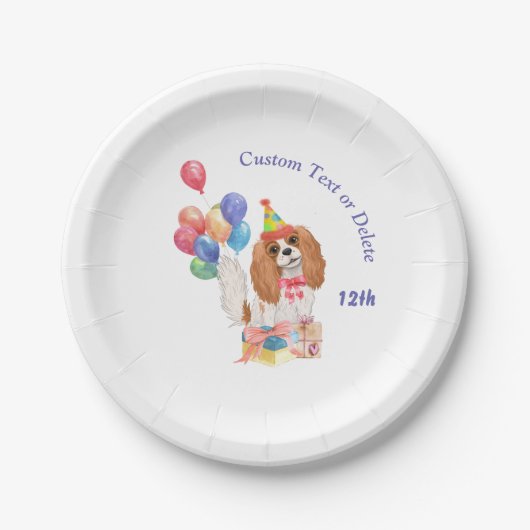 Birthday Blenheim Cavalier King Charles Spaniel  Papieren Bordje (Voorkant)