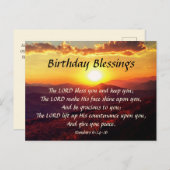 Birthday Blessing Numbers 6:24-26 Mountain Sunset Briefkaart (Voorkant / Achterkant)