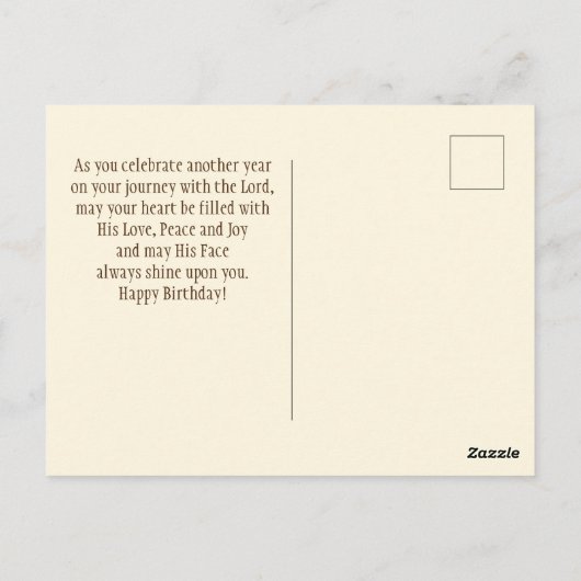 Birthday Blessing Numbers 6:24-26 Mountain Sunset Briefkaart (Achterkant)