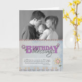 Birthday Blessings bloemen & bijbelfoto Kaart (Gele Bloem)
