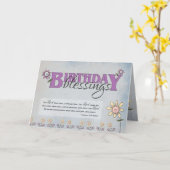 Birthday Blessings bloemen & bijbelvers Kaart (Gele Bloem)