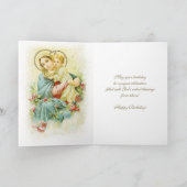 Birthday Blessings Celebratie Maagd Maria Jezus  Kaart (Binnen)