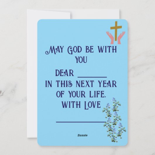 Birthday Blessings Feestdagenkaart (Achterkant)