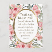 Birthday Blessings Inspirerend Elegant Floral Briefkaart (Voorkant)