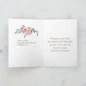 Birthday Blessings Inspirerend Elegant Floral Kaart (Binnen)